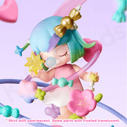 Rolife Nanci Sweet Time Honey Air figure with pearlescent skirt and translucent orbiting rings, mini collectible.
