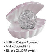 Rose Gold LED Colour Changing Clam Mood Light - Something Different Gift Shop