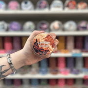 Saffron Smoke wax melt pot with smoky amber label