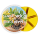 Sandalwood & Black Pepper wax melt pot with six yellow segments and spice-and-woods label