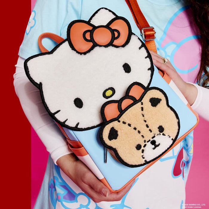 Sanrio Hello Kitty & Tiny Chum Bear Sherpa Mini Backpack - Something Different Gift Shop