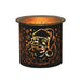 Black and gold Santa silhouette tealight wax melter glowing with warm light