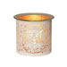 White and gold Santa silhouette tealight wax melter glowing with warm light