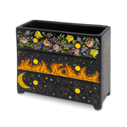 Angled product view of the black ceramic ACOTAR Dresser Vase
