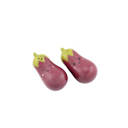 Sass & Belle Aubergine salt and pepper shakers, purple ceramic vegetable pair