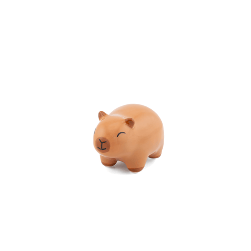 Sass & Belle Capybara pocket token dolomite figure in tan on a white background