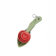 Stack of Sass & Belle cherry measuring spoons neatly nested on a white background