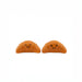 Sass & Belle Croissant salt and pepper shakers, front view with smiling faces