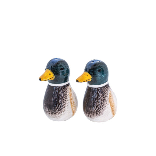 Sass & Belle Mallard Duck salt and pepper shakers, pair on white background