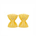 Yellow farfalle pasta salt and pepper shakers by Sass & Belle on a white background