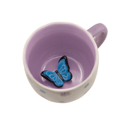 Sass and Belle Surprise Butterfly mug showing the hidden blue butterfly figure inside the purple interior