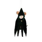 Sass & Belle cloaked mouse felt Christmas decoration with dark hooded cape