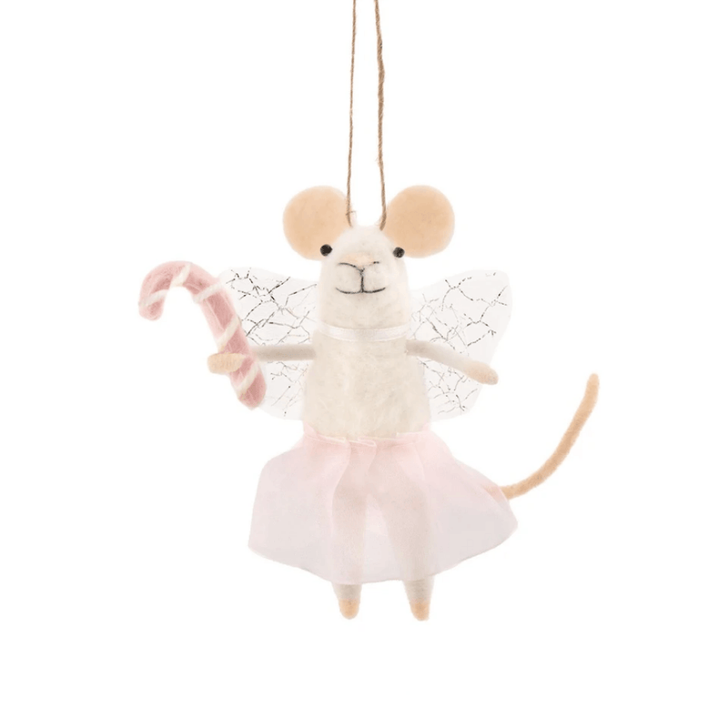 Sass & Belle fairy mouse with candy cane felt Christmas decoration