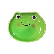 Bright green frog-shaped stoneware trinket dish by Sass & Belle, perfect for jewellery and small keepsakes.
