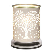 Satin White Heart Tree Wax Melt Burner - Something Different Gift Shop