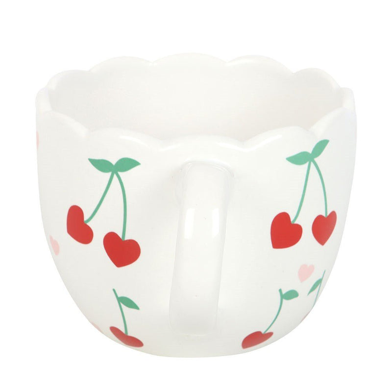 Scalloped Cherry Print Mug - Something Different Gift Shop