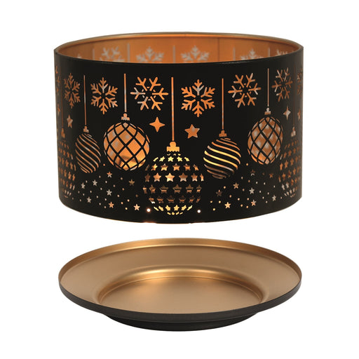 Shade and Tray Metal Silhouette - Black and Gold Baubles - Something Different Gift Shop