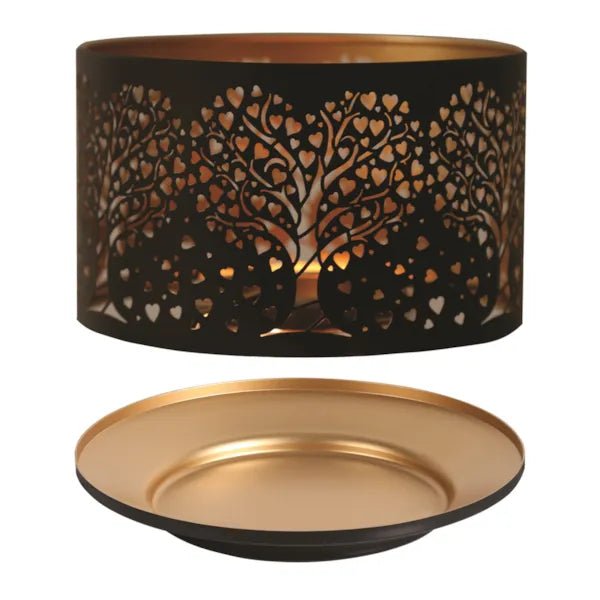 Shade and Tray Metal Silhouette - Black Heart Tree - Something Different Gift Shop