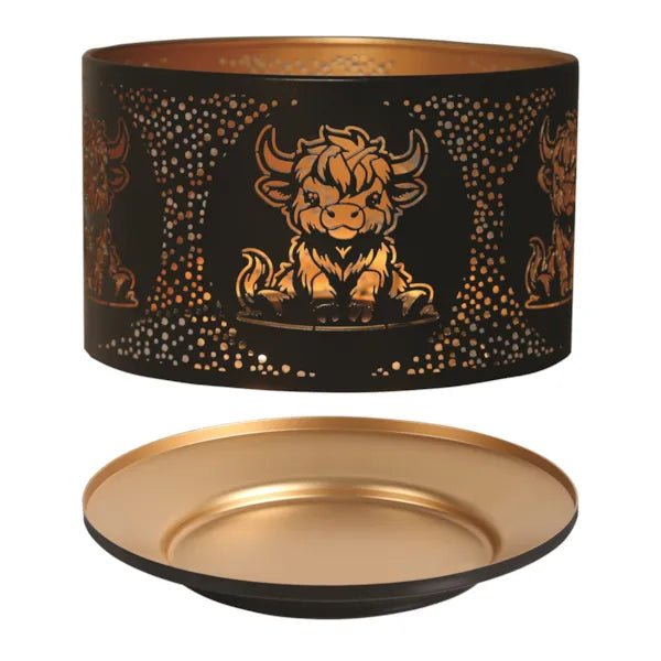 Shade and Tray Metal Silhouette - Black Highland Cow - Something Different Gift Shop