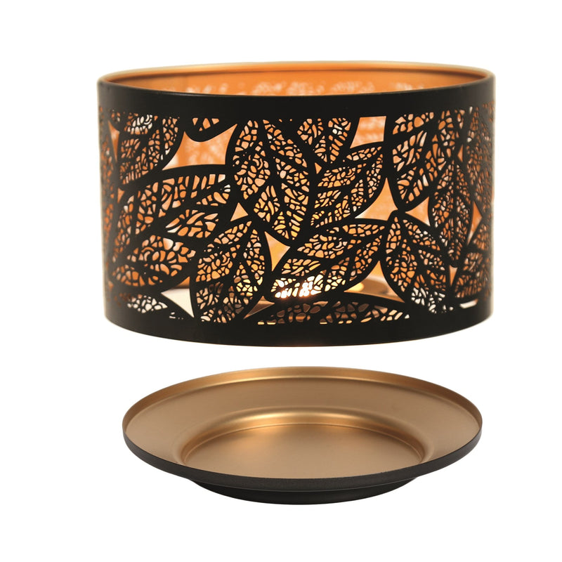 Shade and Tray Metal Silhouette - Black Leaves - Something Different Gift Shop