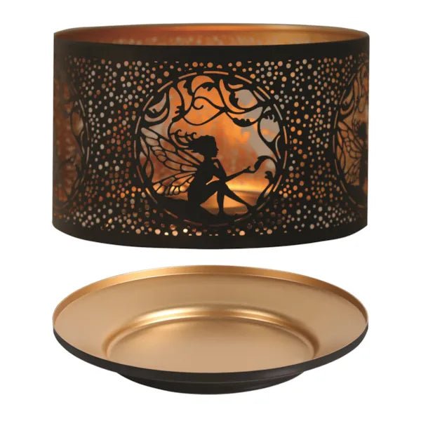 Shade and Tray Metal Silhouette - Black Seated Fairy - Something Different Gift Shop
