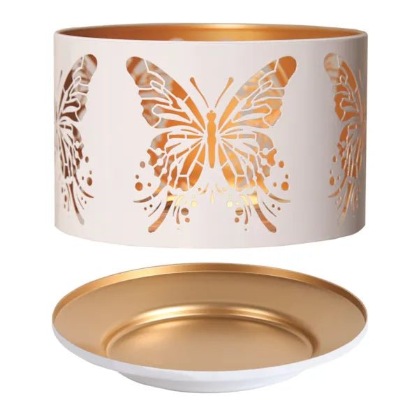 Shade and Tray Metal Silhouette - White Butterfly - Something Different Gift Shop
