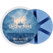 Showtime wax melt label with blue circus tent; lemon top, vanilla heart and amber base home fragrance wax melts