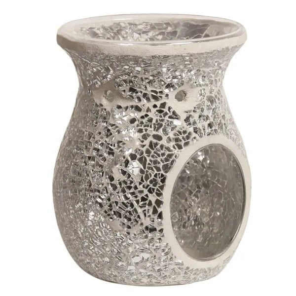 Silver Mosaic Glass Wax Melt Burner - Something Different Gift Shop