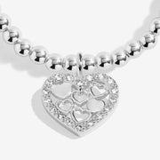 Silver-plated Joma mum bracelet with sparkling heart charm