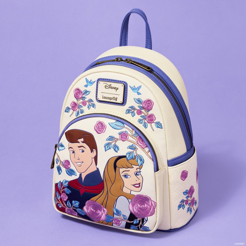 Sleeping Beauty Princess Aurora & Prince Phillip Floral Mini Backpack - Something Different Gift Shop