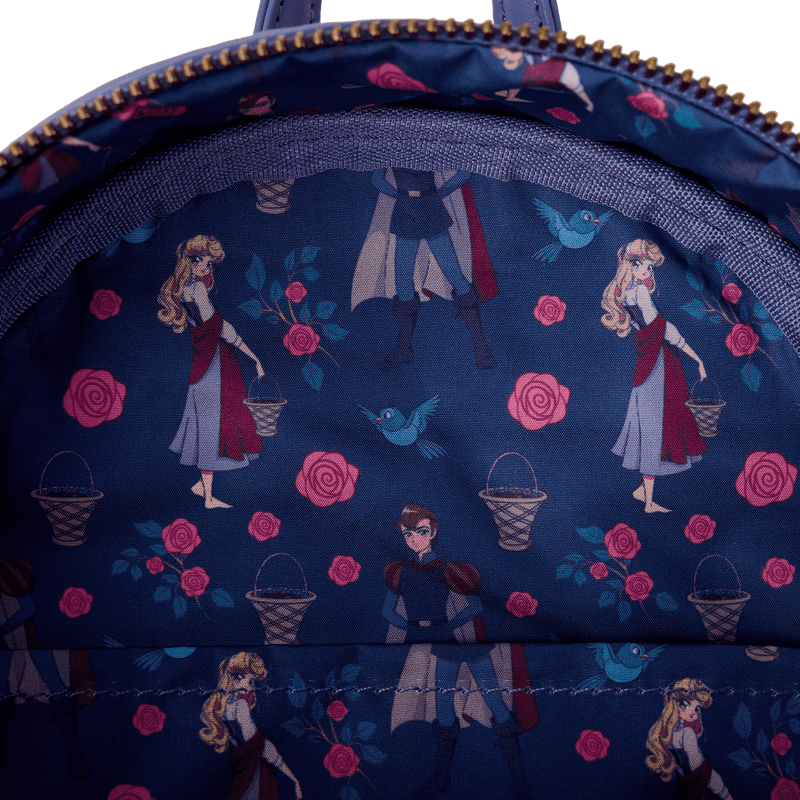 Sleeping Beauty Princess Aurora & Prince Phillip Floral Mini Backpack - Something Different Gift Shop