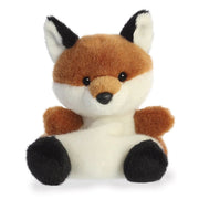 Palm Pals Sly Fox plush toy front view with russet fur, white chest and black paws
