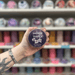 Smoked Vanilla wax melt pot with dark vanilla flower label