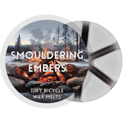 Smouldering Embers segmented grey wax melt pot with glowing campfire artwork