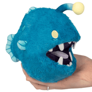 Squishable Snacker Anglerfish blue plush front view with large teeth