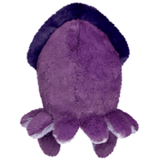 Squishable Snacker Squid plush rear view with dark purple fin