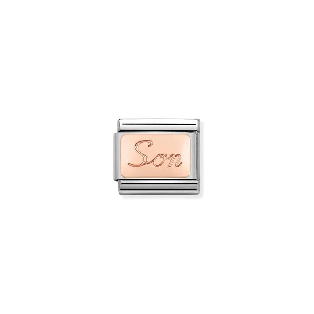 Nomination Classic Link with rose-gold Son engraving on stainless steel
