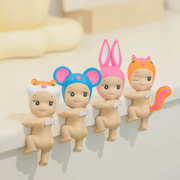 Sonny Angel Hippers Looking Back animal figures attached to an edge