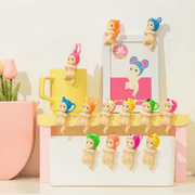 Sonny Angel Hippers Looking Back Series collection displayed on desk accessories