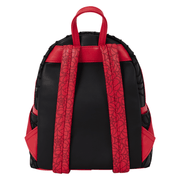 Back of the Loungefly Spider-Man mini backpack with red adjustable straps