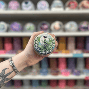 Spring Breeze wax melt pot with green floral label