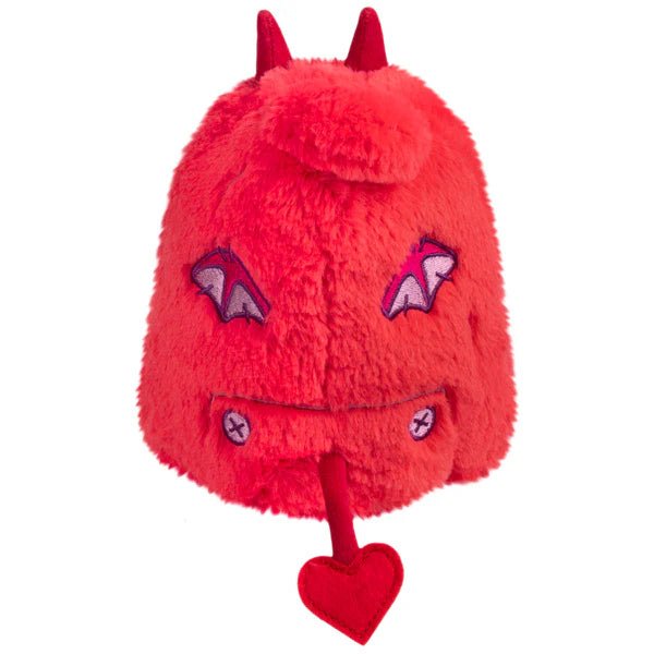 Back view showing embroidered bat wings, stitched details and a heart-tipped tail on the Ghost Imp plush