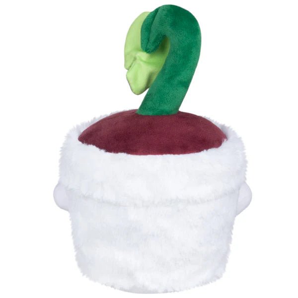 Back view showing maroon soil top and curled green stem on the Ghost Plant plush