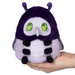 Front view of Squishable Plague Doctor Bug plush with green eyes and purple hood
