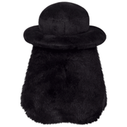 Back view of Squishable Plague Doctor Void plush showing soft black fur and top hat
