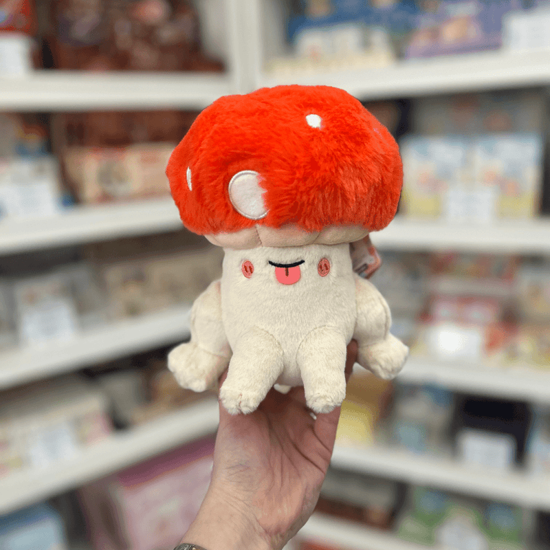 Squishable Alter Egos Toadstool plush toy held in hand, front view