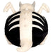 Back view revealing rib-like stripes, wings and tail on the Bone Dragon plush.