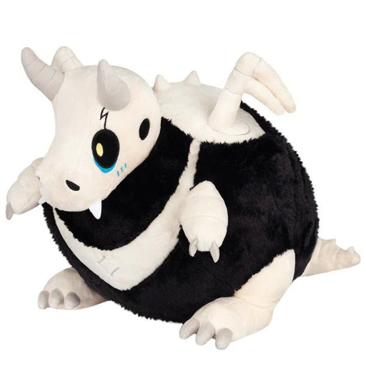 Front view of Squishable Bone Dragon 15-inch plush with horns, wings and cute fangs.