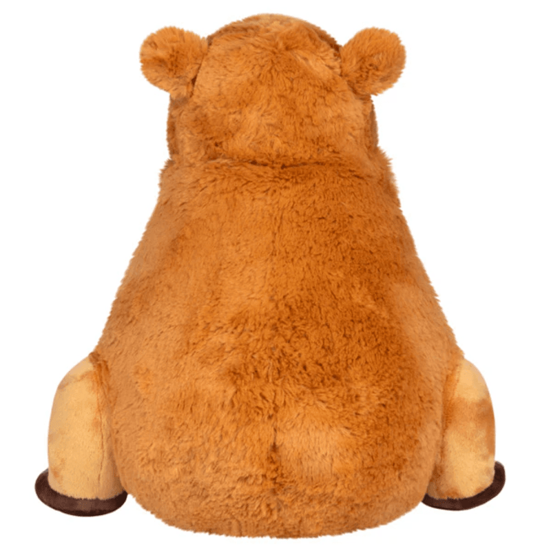 Back view of Squishable Capybara plush showing its soft brown fur and rounded shape