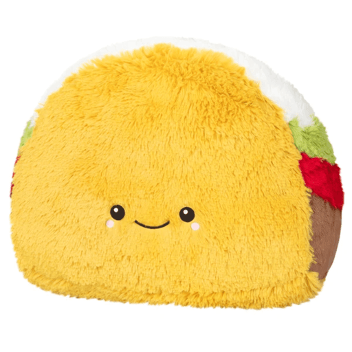 Front view of Squishable Comfort Food Taco plush toy
